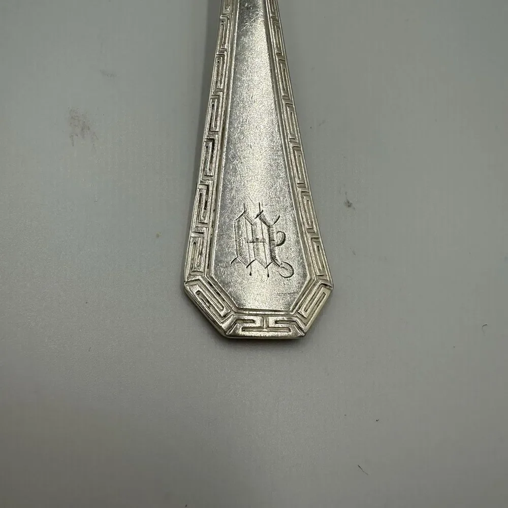 *6 Serving Spoons 1835 R Wallace/Wallace Silver ATHENA Silverplate 1916 Engraved